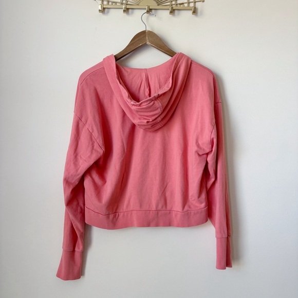 Sweaty Betty After Class Pullover Hoodie Small Cropped Sweatshirt Coral Pink - Picture 6 of 9